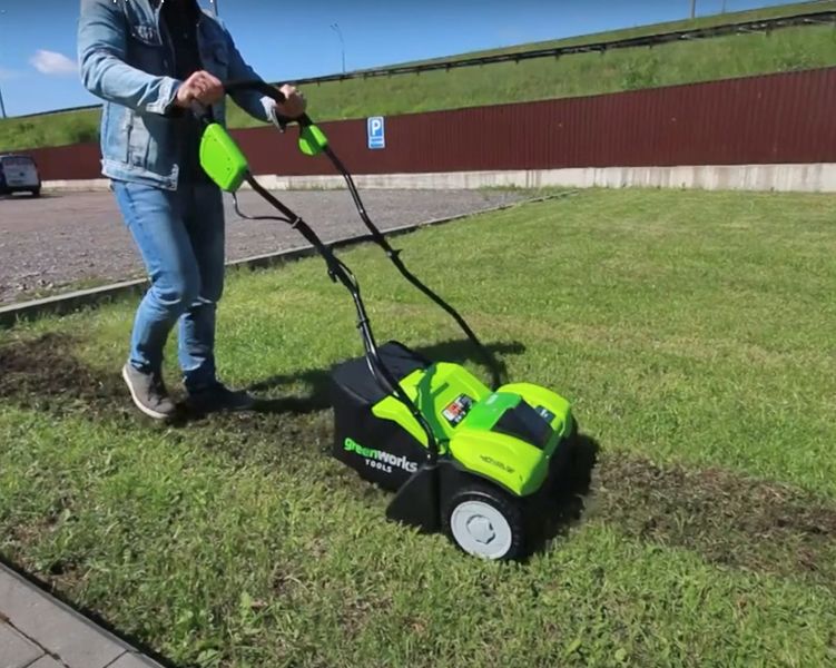 аэратор аккумуляторный greenworks