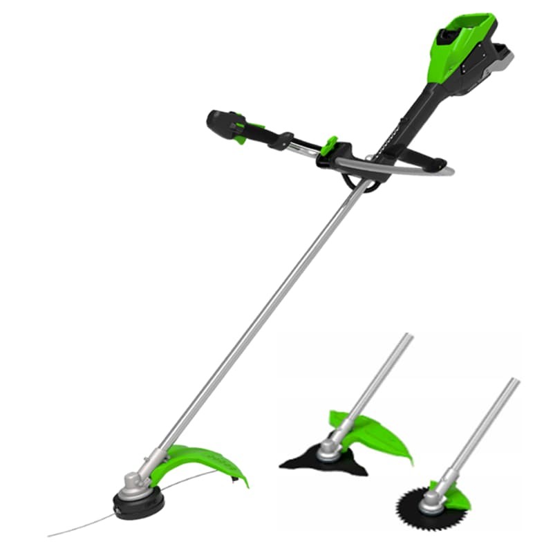 Триммер с велосипедными ручками аккумуляторный Greenworks 46 см (2 кВт) 82V TB201H 2112407, бесщёточный, без АКБ и ЗУ