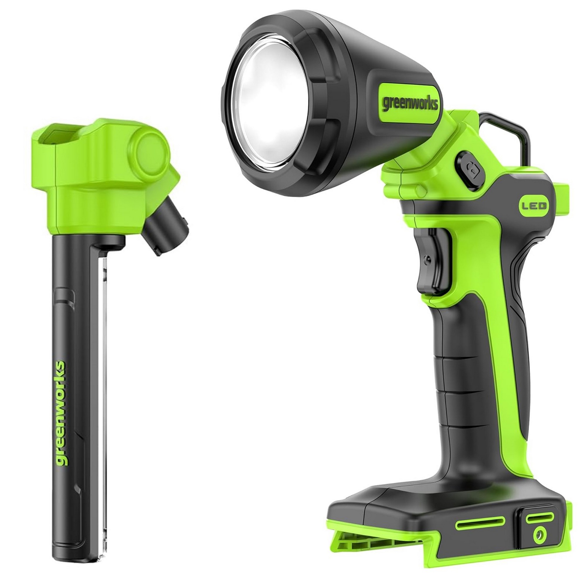 Рабочий аккумуляторный LED-фонарь 2-в-1 со сменными плафонами (650 Лм) Greenworks 24V G24UL 3503707, без АКБ и ЗУ