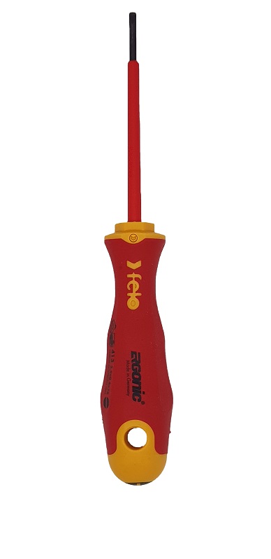 Отвёртка ERGONIC диэлектр., серия 413, SL 2,5х0,4х75 FELO 413 025 90