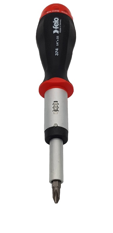 Отвёртка с реверсом и магазином бит/8 шт., серия 374 FELO 374 204 05