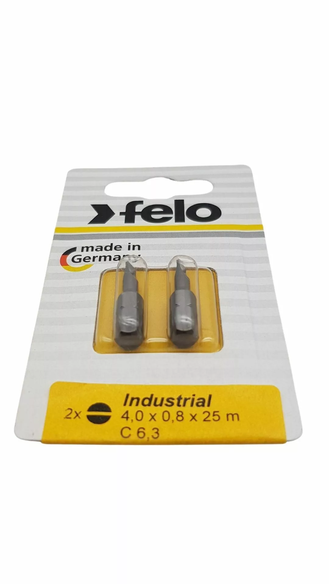 Бита плоская шлицевая SL 4 мм, серия Industrial, 2шт в блистере FELO 02041036