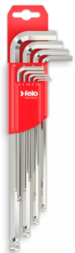 Набор ключей Г-образных шестигранных удлиненных с шаровым окончанием 9шт HEX 1,5-10,0 FELO 365 009 11