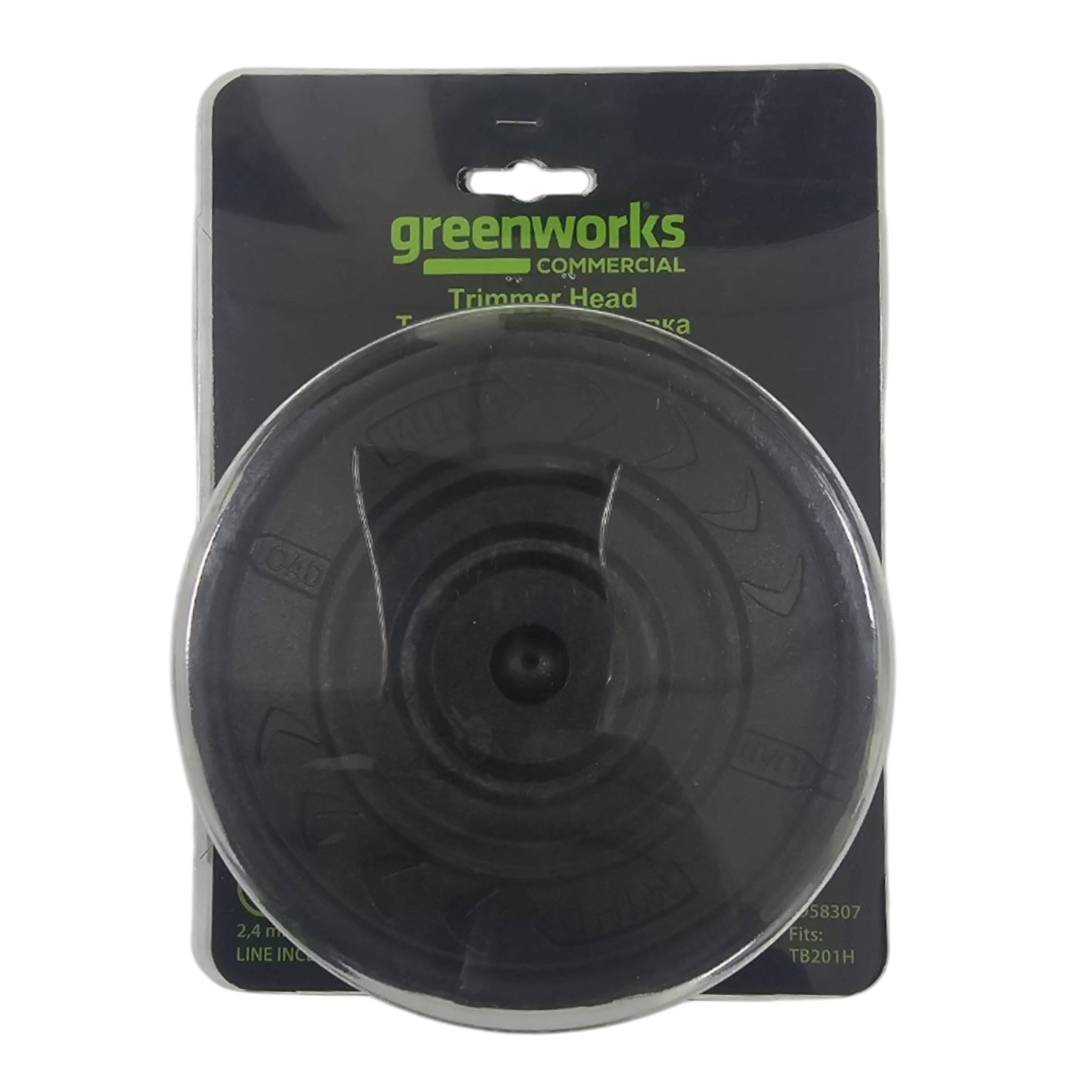 Головка триммерная с леской 2,4 мм в сборе Greenworks 2958307 для триммера 82V TB201H 2112407