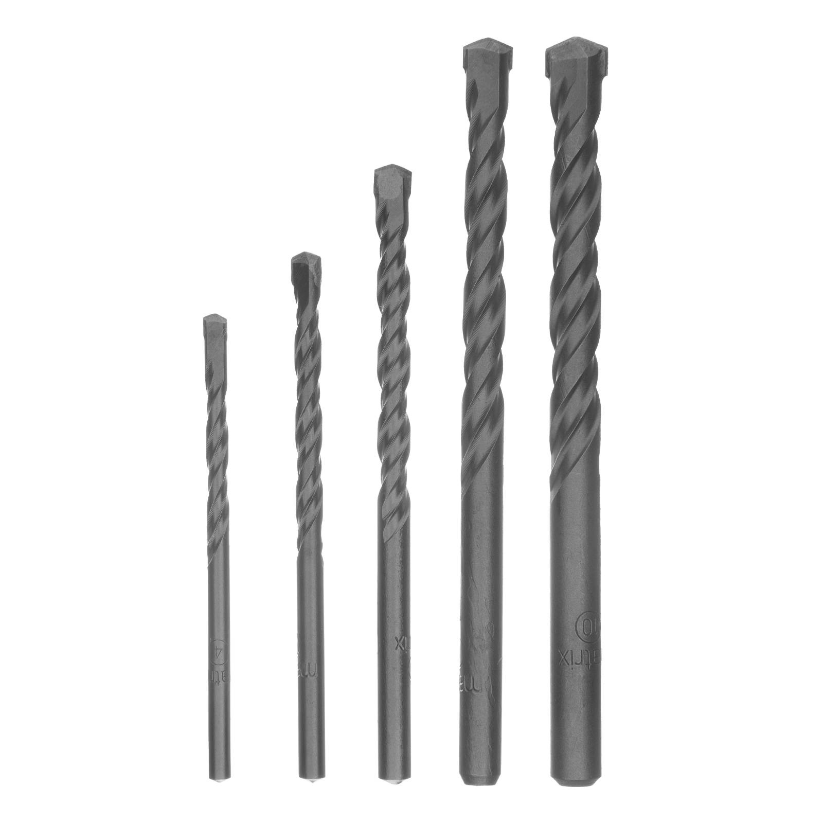 Набор свёрел по бетону, керамике, мрамору 4-5-6-8-10 мм, пластиковый кейс, Matrix, 5 шт.