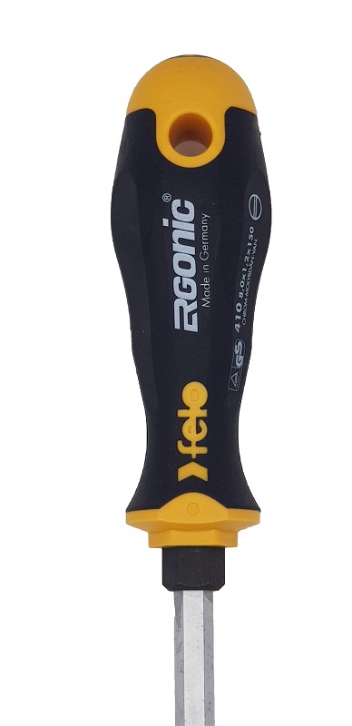 Отвёртка серия 410 Ergonic, SL8,0 с шестигранником FELO 410 085 40