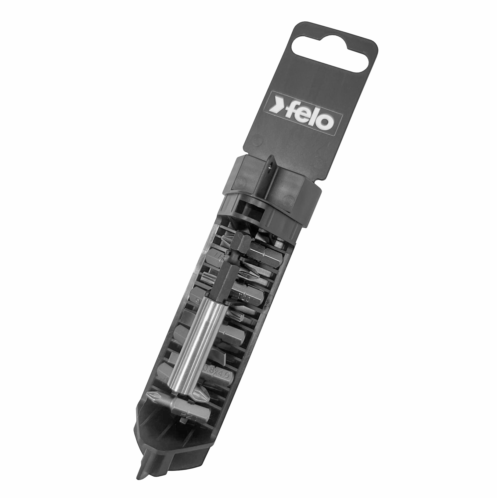Набор бит SL/PH/PZ/T/ВН (9 шт.) с магнитным битодержателем в тубусе FELO 020 931 10