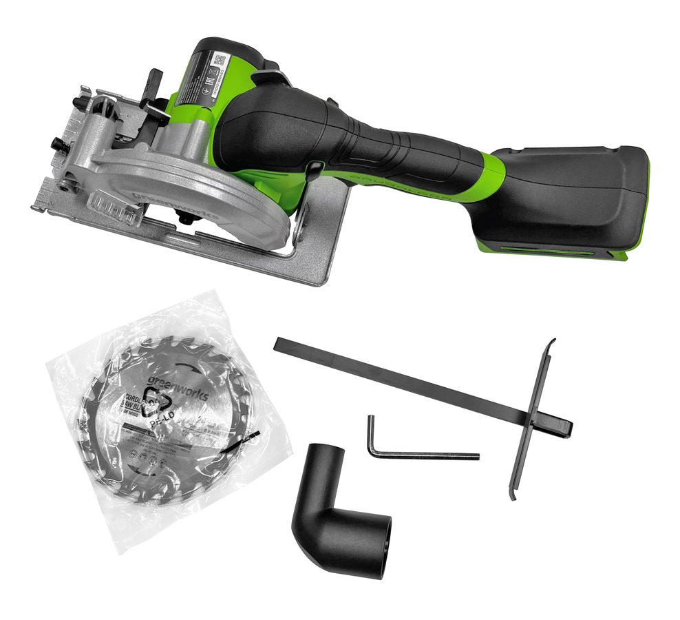 Циркулярная мини-пила 120 мм аккумуляторная Greenworks 24V G24MCS 1501207, бесщеточная, без АКБ и ЗУ