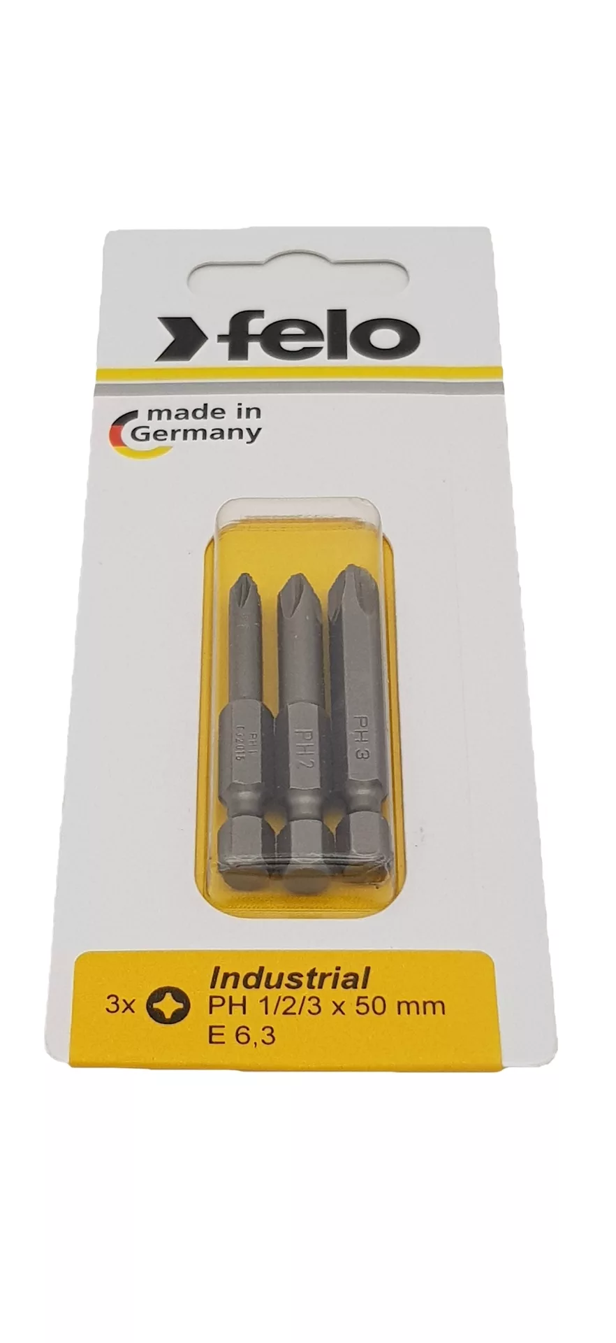 Бита крестовая PH 1/PH 2/PH 3X50, 3 шт в блистере FELO 032 931 16