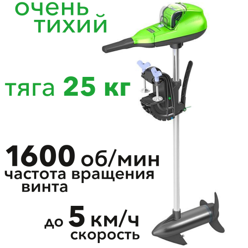 Лодочный мотор аккумуляторный Greenworks 40V G40TM55 9000207, без АКБ и ЗУ