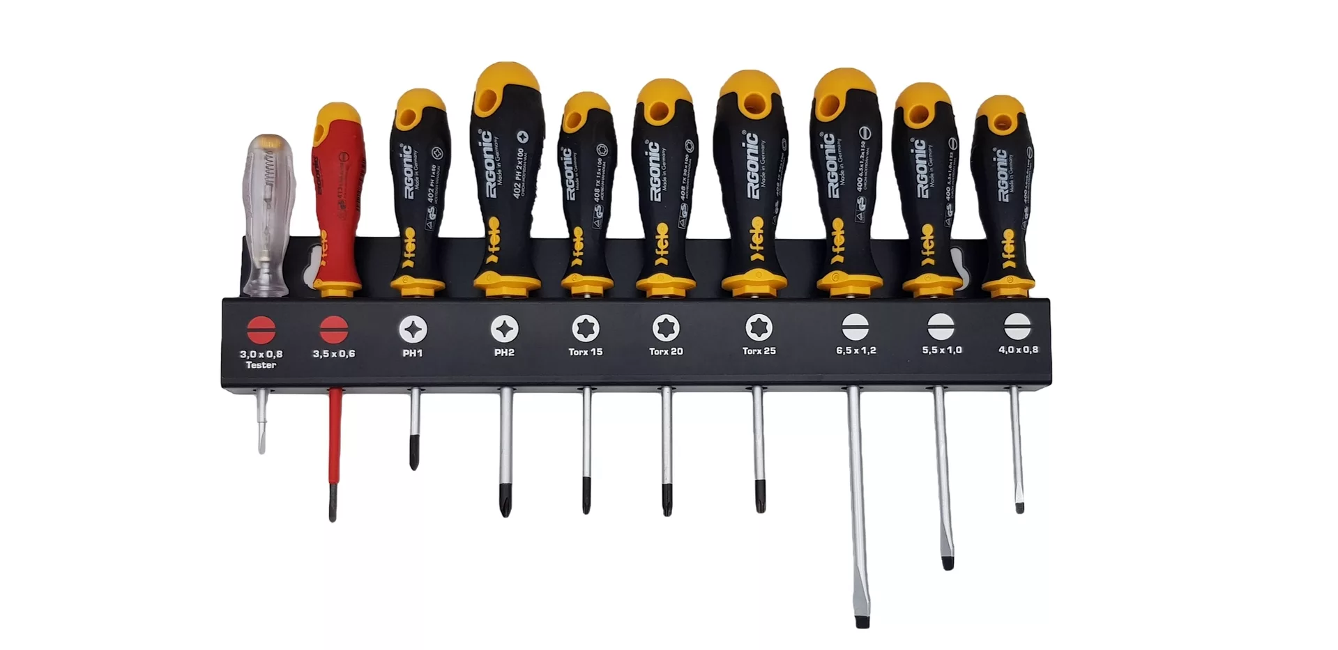 Набор отвёрток Ergonic (включая VDE и тестер напряжения) 10 шт FELO 400 910 13