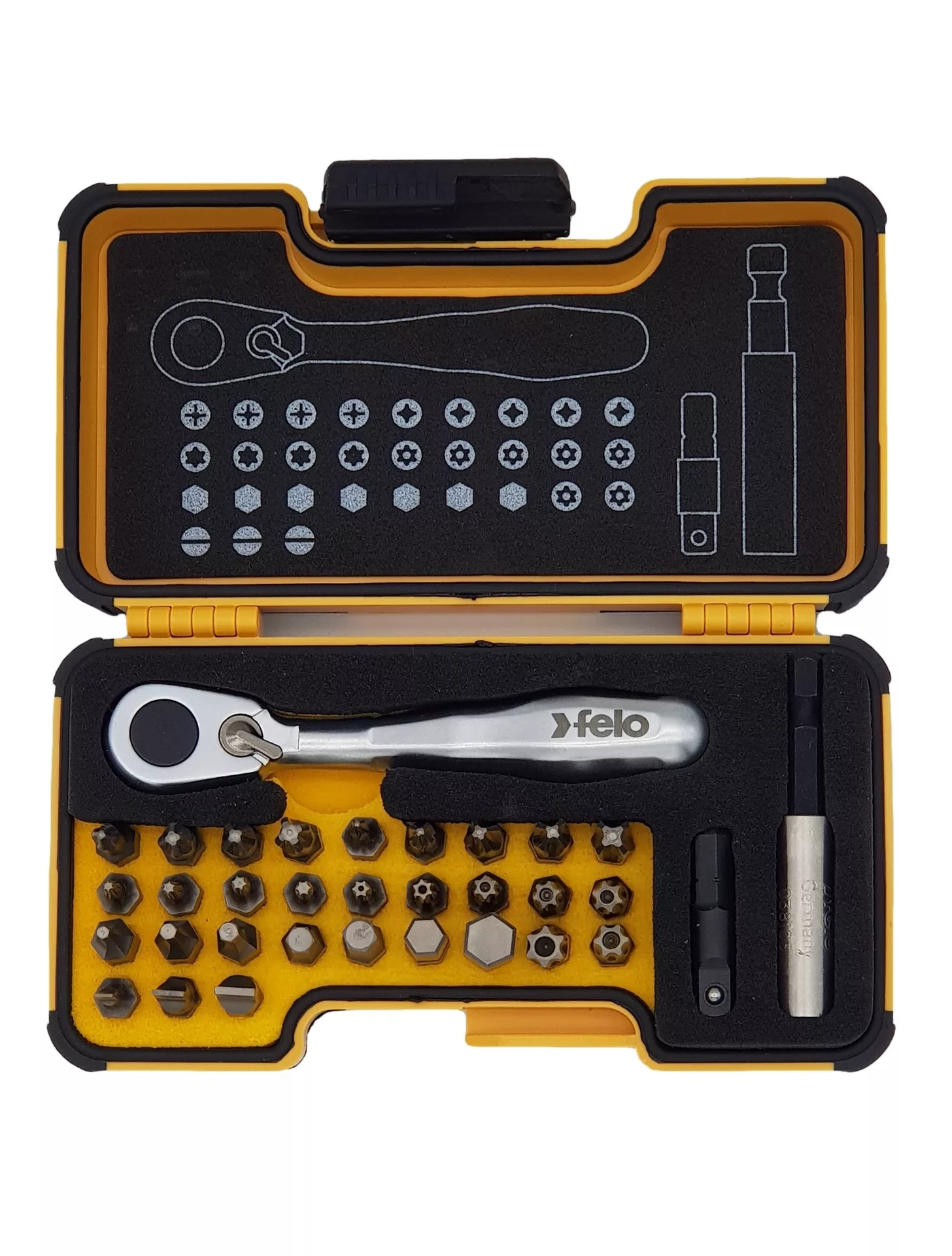 Набор бит и ключ-трещетка, " FELO XS-33", 33 предм., серия 057 FELO 057 733 06
