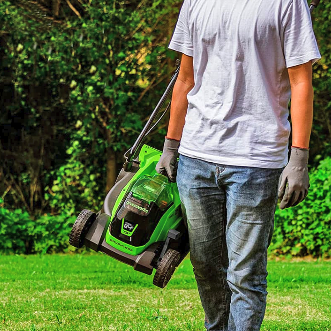 Газонокосилка аккумуляторная 33 см Greenworks 24V GD24LM33 2516107, бесщеточная, без АКБ и ЗУ