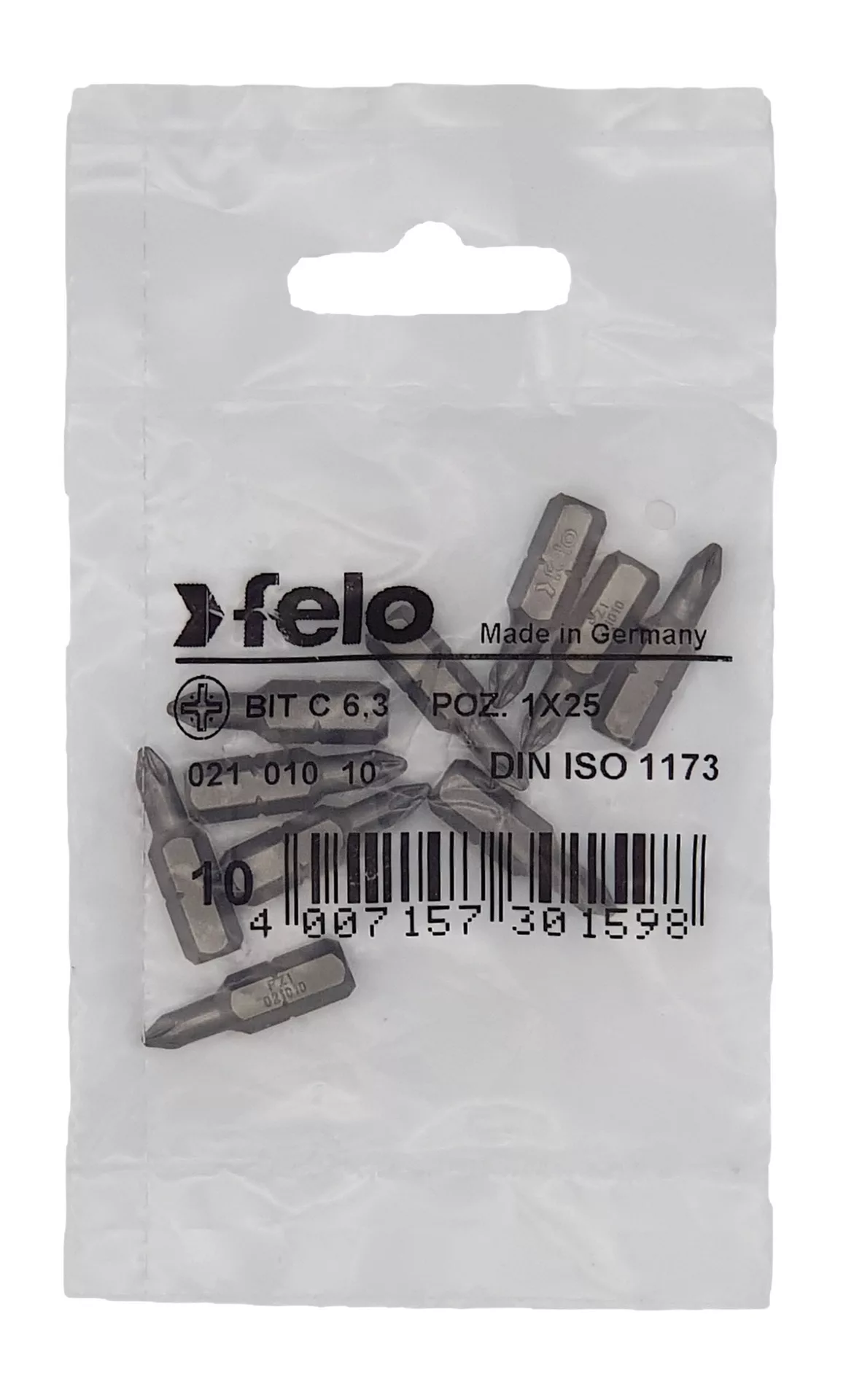 Бит 1/4", PZ1х25, серия 021 С 6,3 FELO 021 010 10