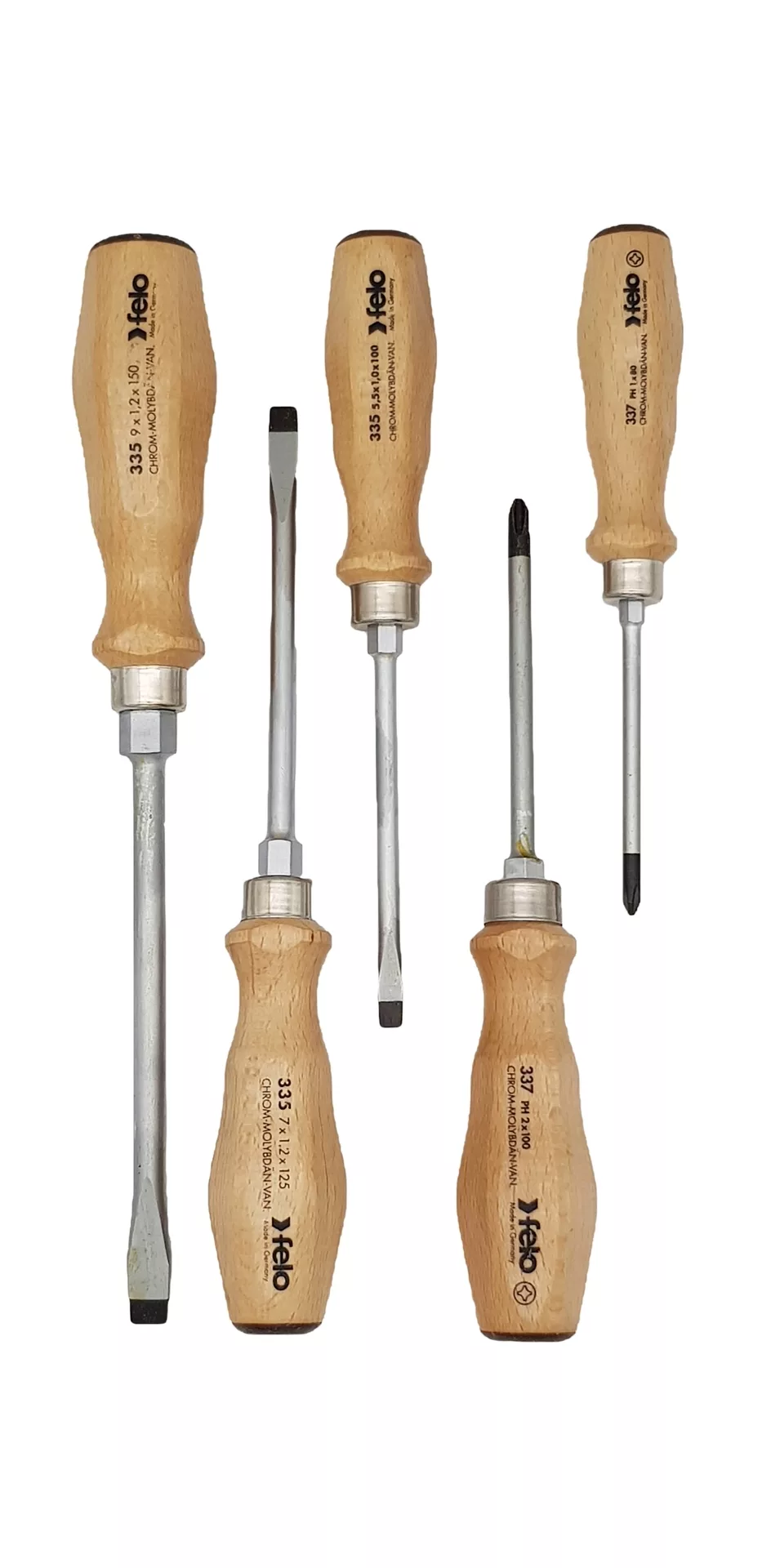 Felo Набор отверток ударных SL/PH с деревянной рукояткой, 5 шт 33595198