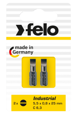 Биты SL5,5x0,8х25, С 6,3, 2 шт. FELO 020 510 36