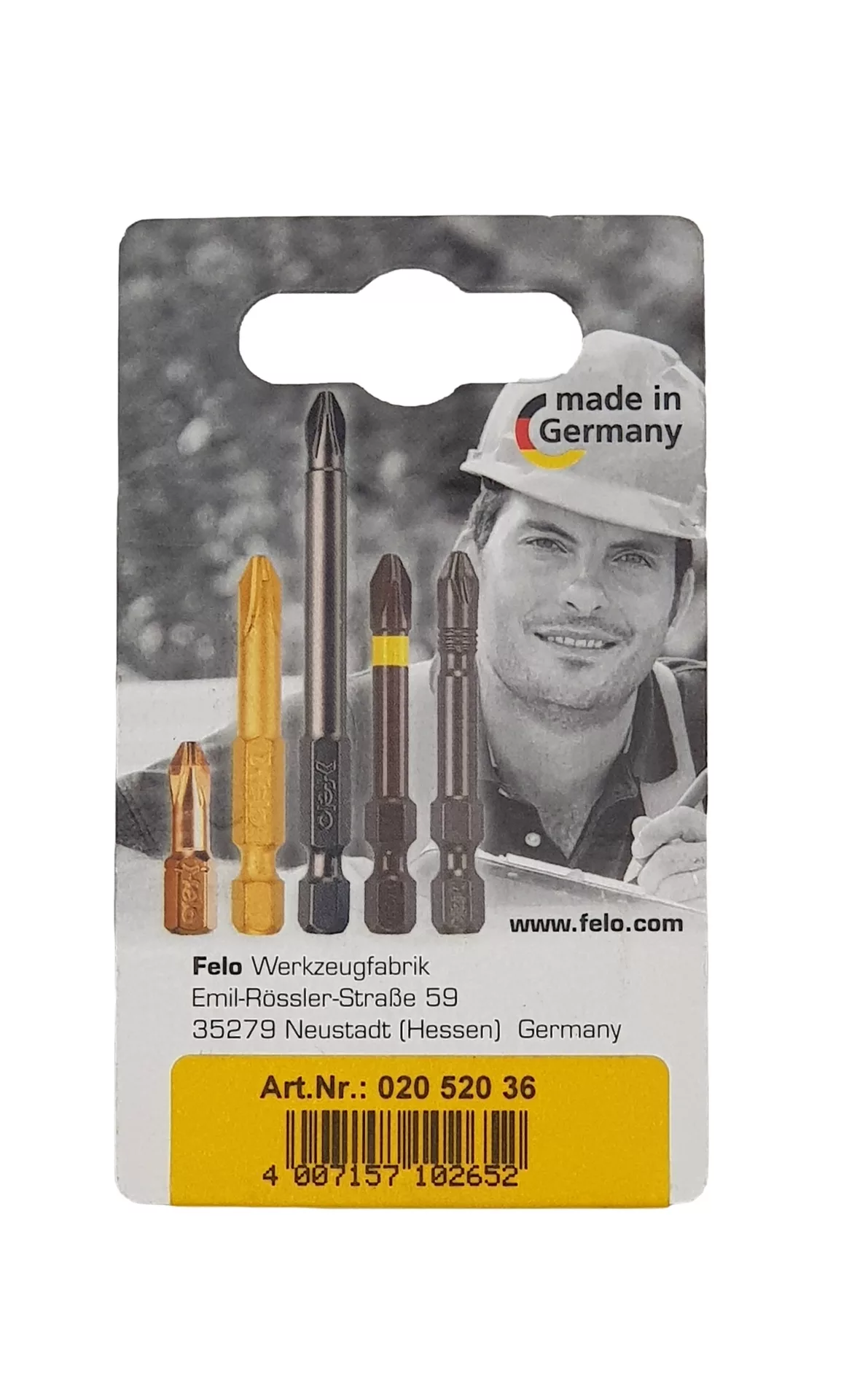 Биты SL5,5x1,0х25, С 6,3, 2 шт. FELO 020 520 36