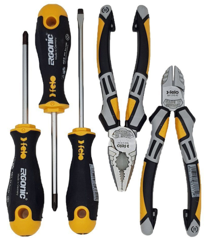 Набор отверток Ergonic SL, PH, PZ с бокорезами и пассатижами FELO 40090504