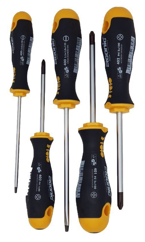 Набор отверток Ergonic SL, PH, PZ с пассатижами 180 мм FELO 400 966 04