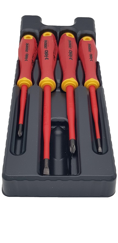 Набор отвёрток ERGONIC E-SLIM диэлектр., серия 413 4 шт. в кейсе FELO 413 841 98