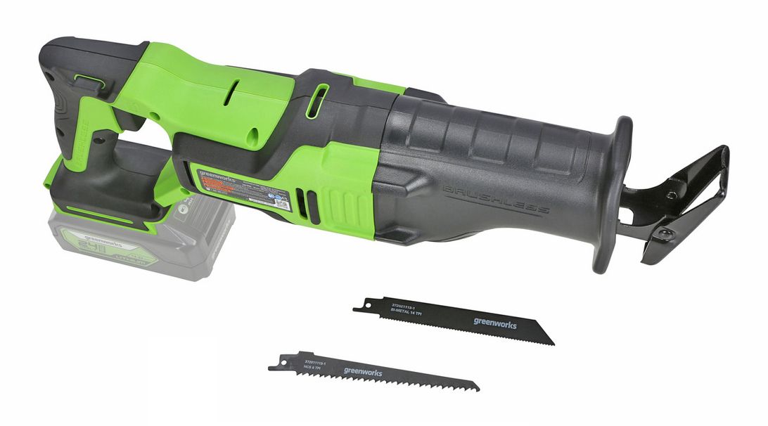 Пила сабельная аккумуляторная Greenworks 24V GD24RS 1200407, бесщеточная, без АКБ и ЗУ