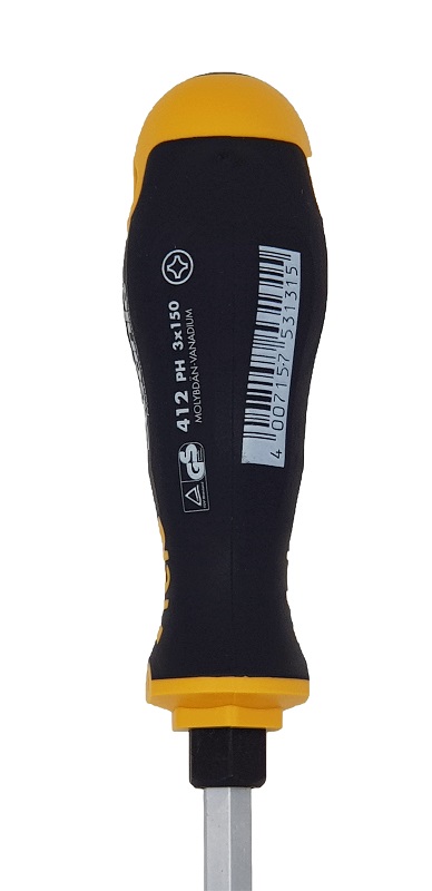 Отвёртка серия 412 Ergonic, PH3х150 с шестигранником FELO 412 305 40