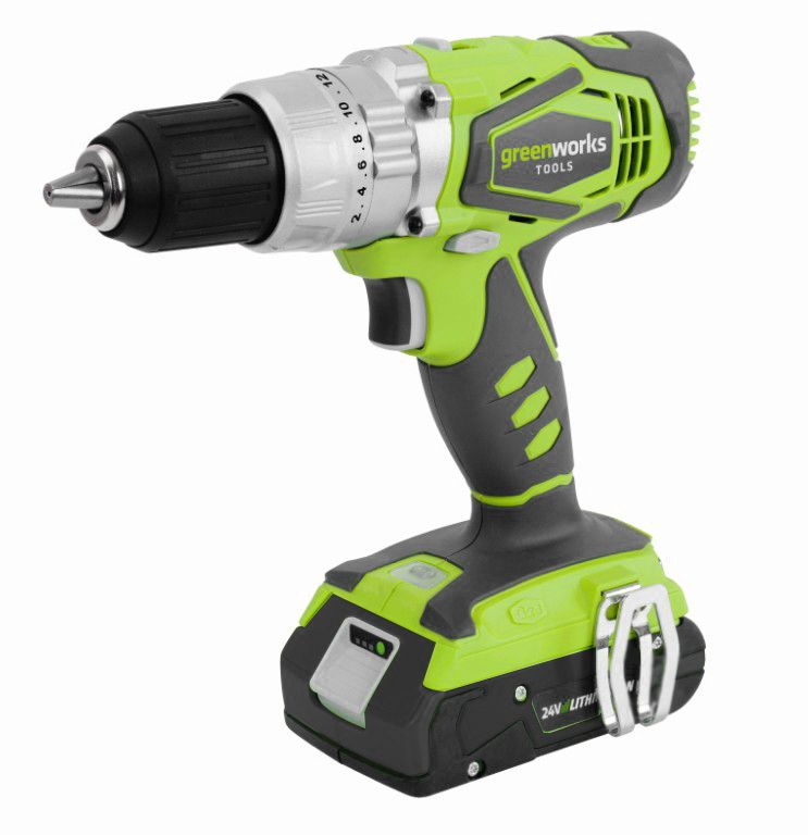 Дрель-шуруповёрт ударная аккумуляторная Greenworks 24V G24CD
