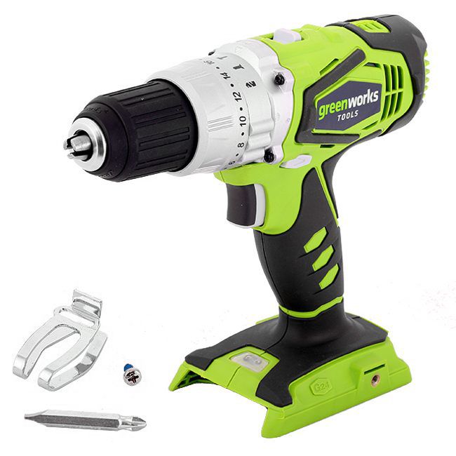 Дрель-шуруповёрт ударная аккумуляторная Greenworks 24V G24CD