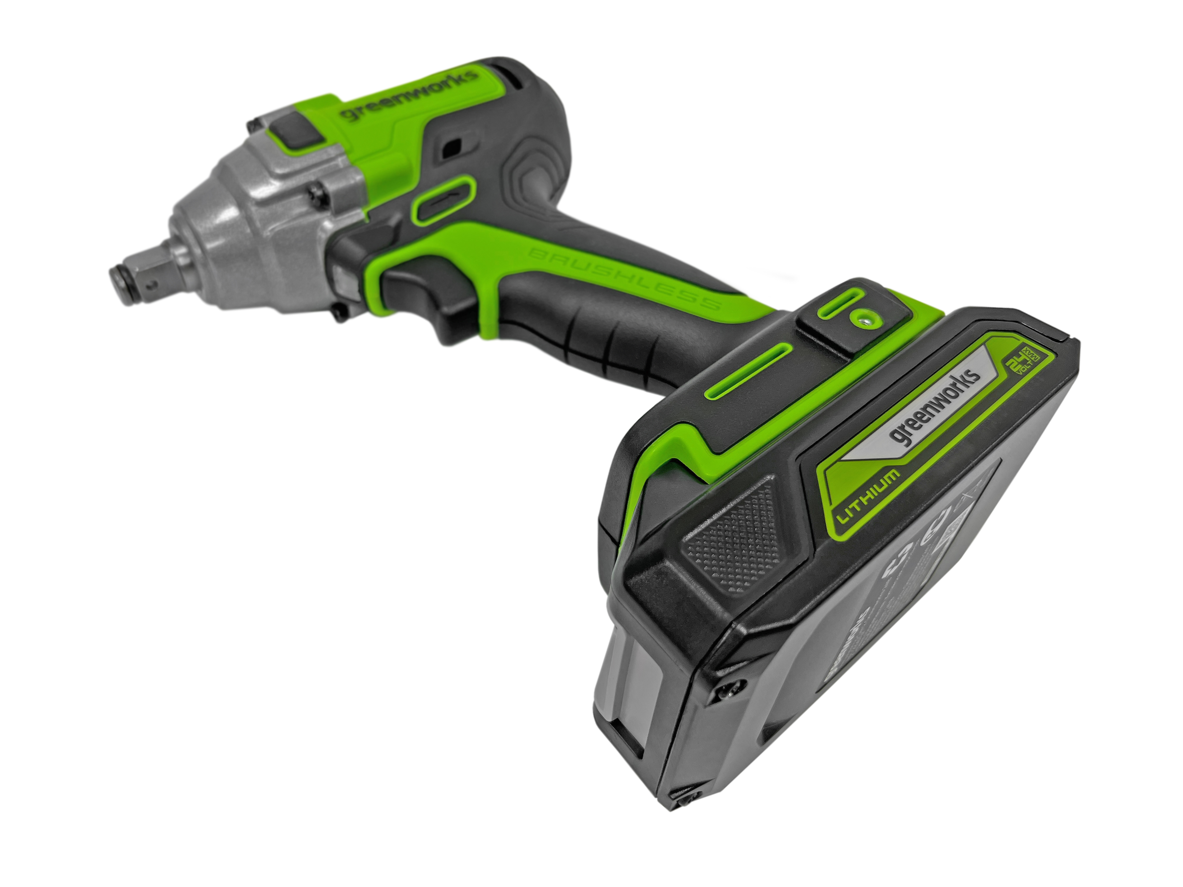 Гайковёрт ударный  аккумуляторный Greenworks 24V 400Нм GD24IW400 3802907, бесщёточный, без АКБ и ЗУ