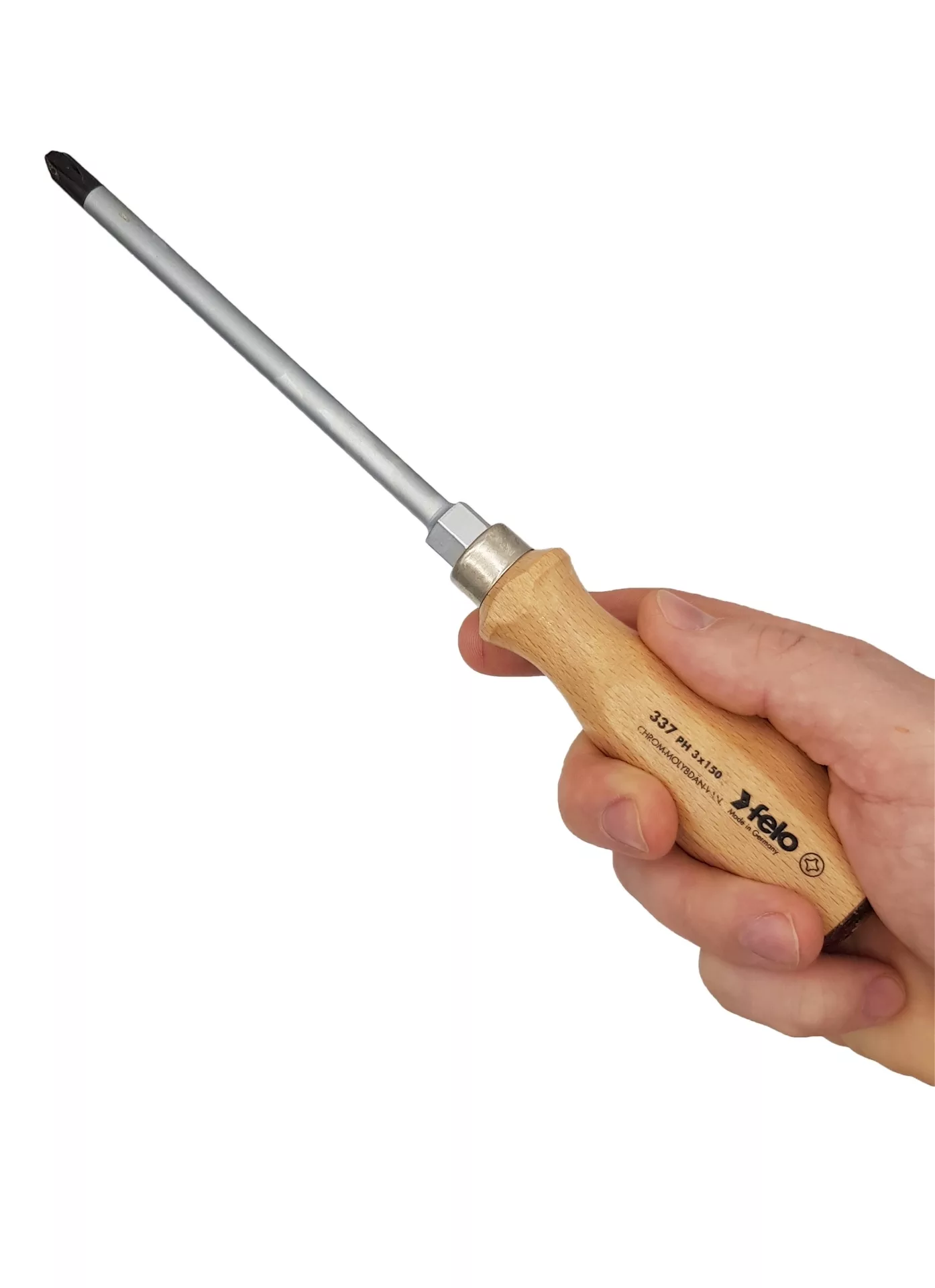 Отвертка с деревянной рукояткой ударная PH 3Х150 FELO 33730590