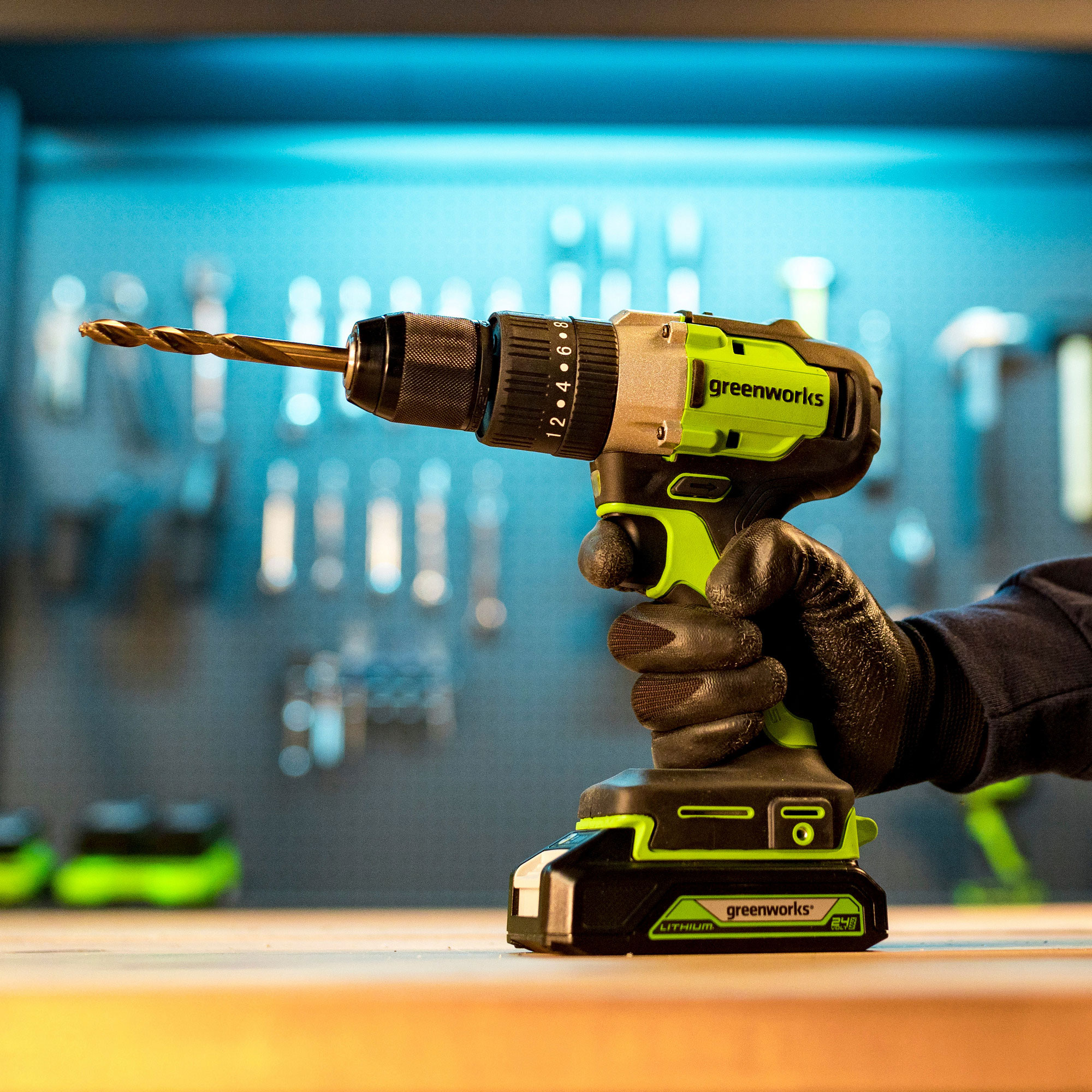 Дрель-шуруповерт ударная аккумуляторная Greenworks 24V GD24DD60 (60 Нм) 3704107, бесщёточная, без АКБ и ЗУ