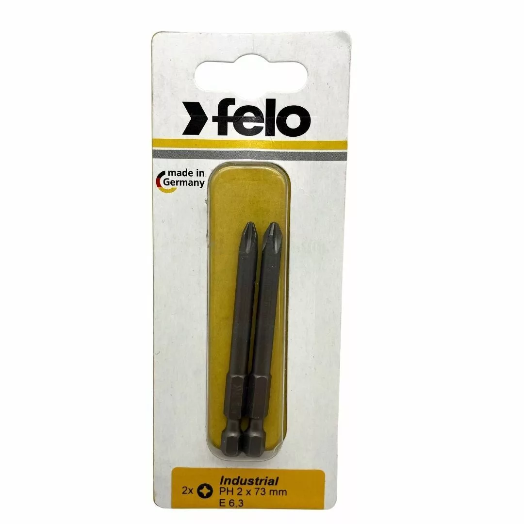 Бита крестовая серия Industrial E6,3 PH 2X73, 2 шт в блистере FELO 03202736