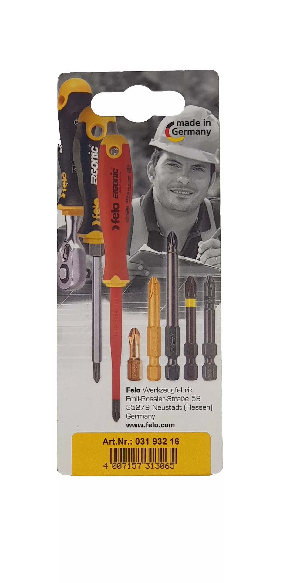 Бита крестовая PZ 1/PZ 2/PZ 3X50, 3 шт в блистере FELO 031 932 16