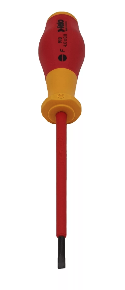 Отвертка диэлектрическая шлицевая SL4,0x0,8x100 Felo 91304090