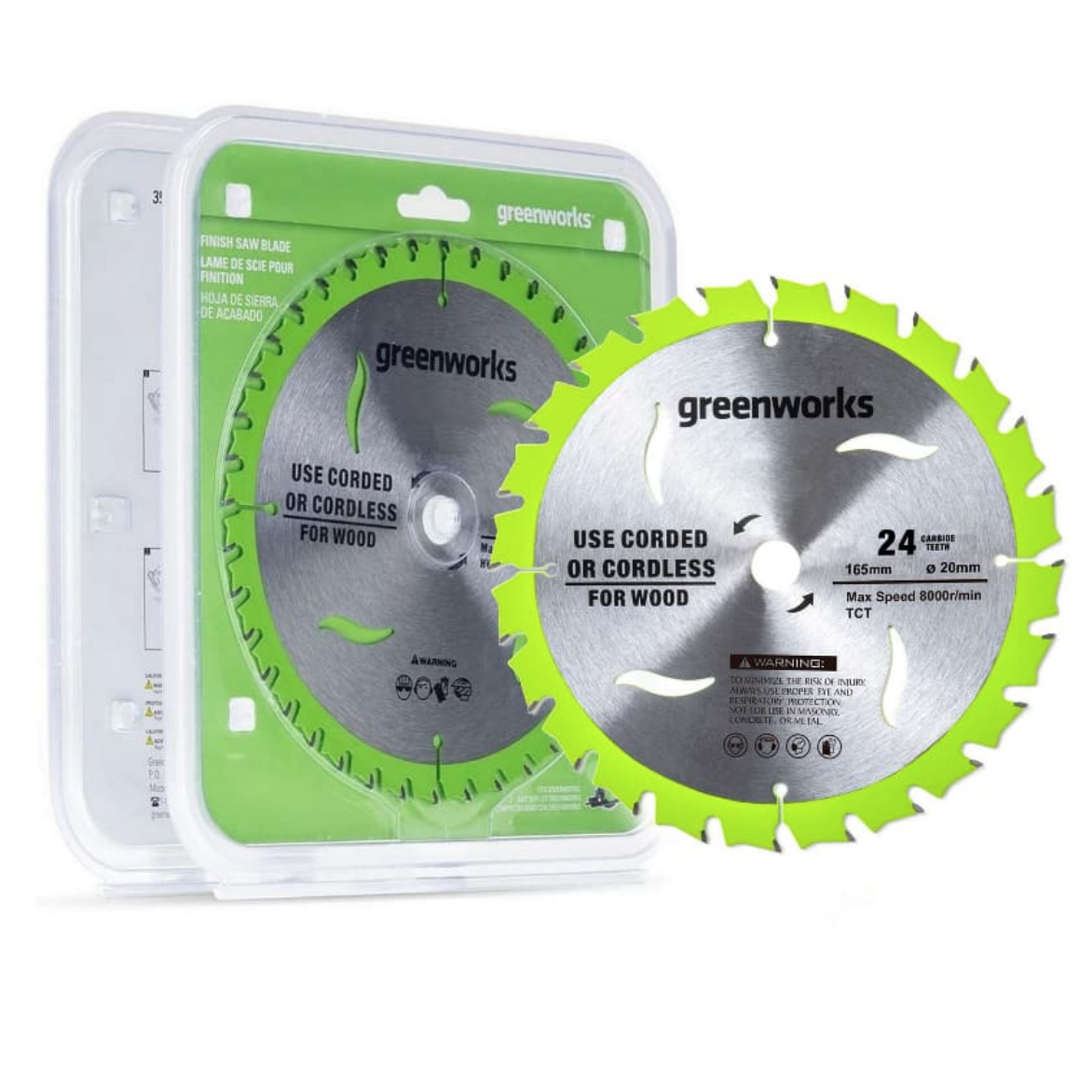 Пильный диск по дереву 165x1,6x20 мм 24T для циркулярной пилы Greenworks 24V 2955707