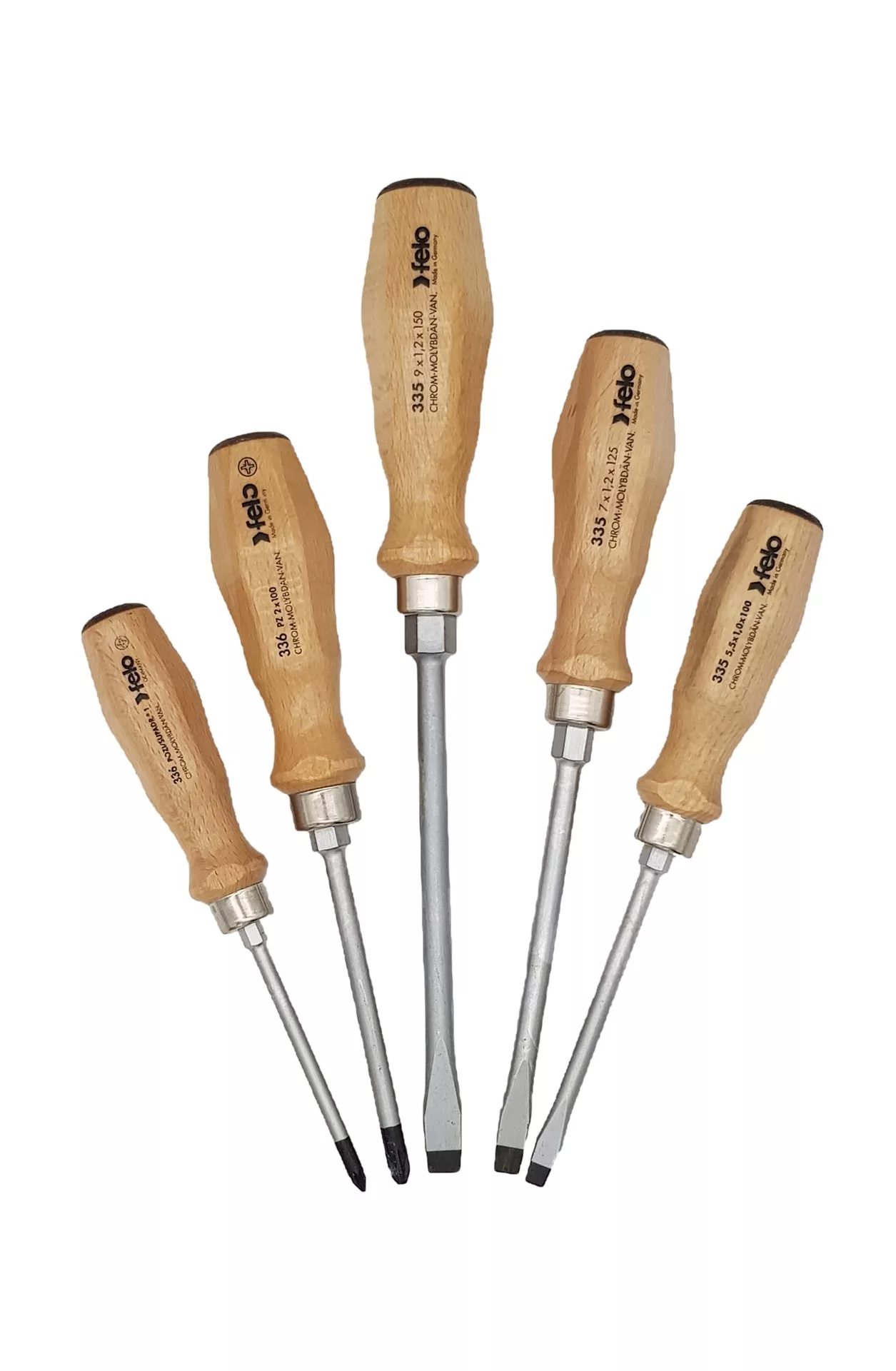 Набор отверторк ударных SL/PZ с деревянной рукояткой, 5 шт FELO 335 952 98