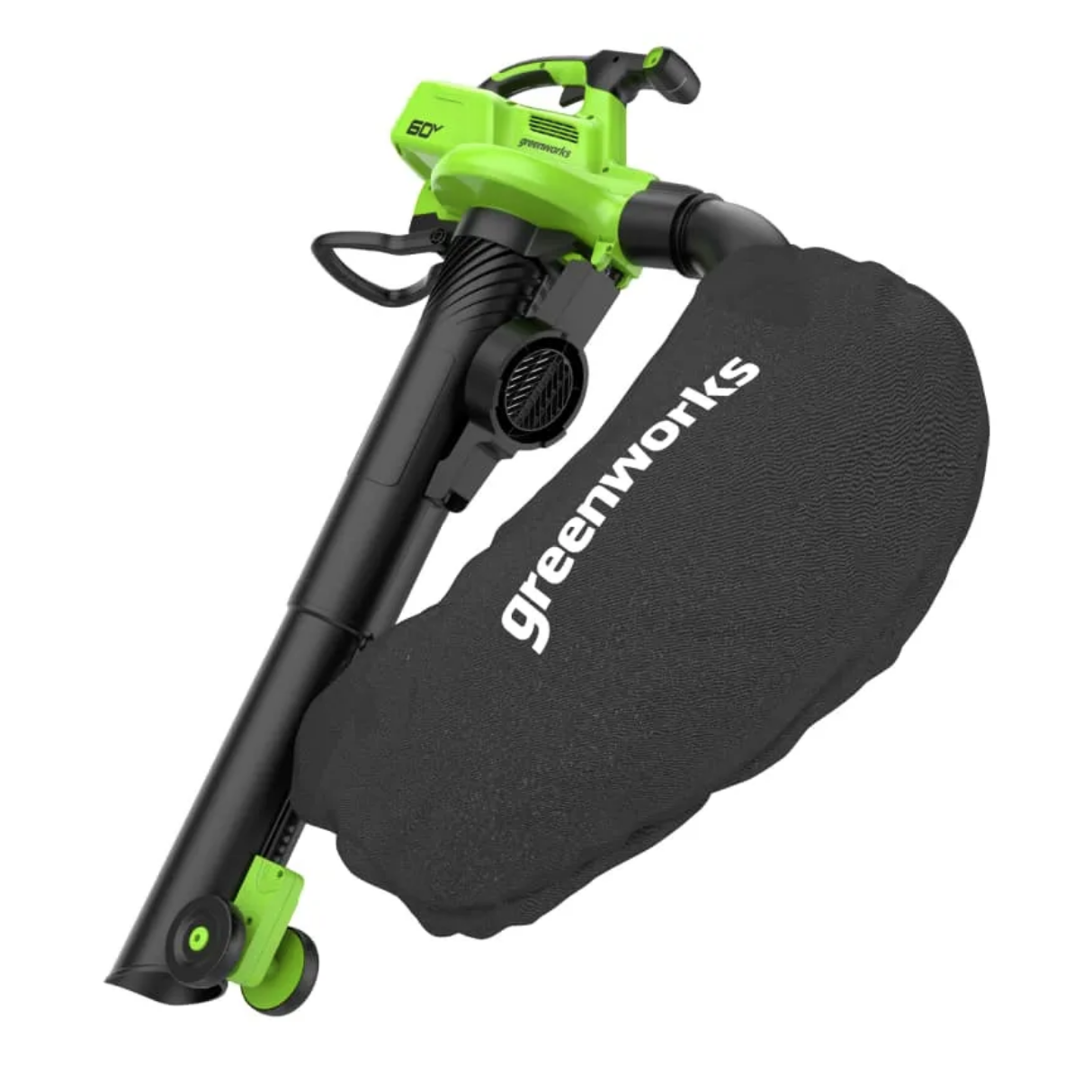 Воздуходувка-пылесос 368 км/ч аккумуляторная Greenworks 60V GD60BVII 2409307, бесщеточная, без АКБ и ЗУ