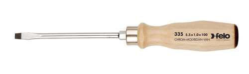 Отвертка с деревянной рукояткой ударная SL 4,5Х0,8 FELO 33504590