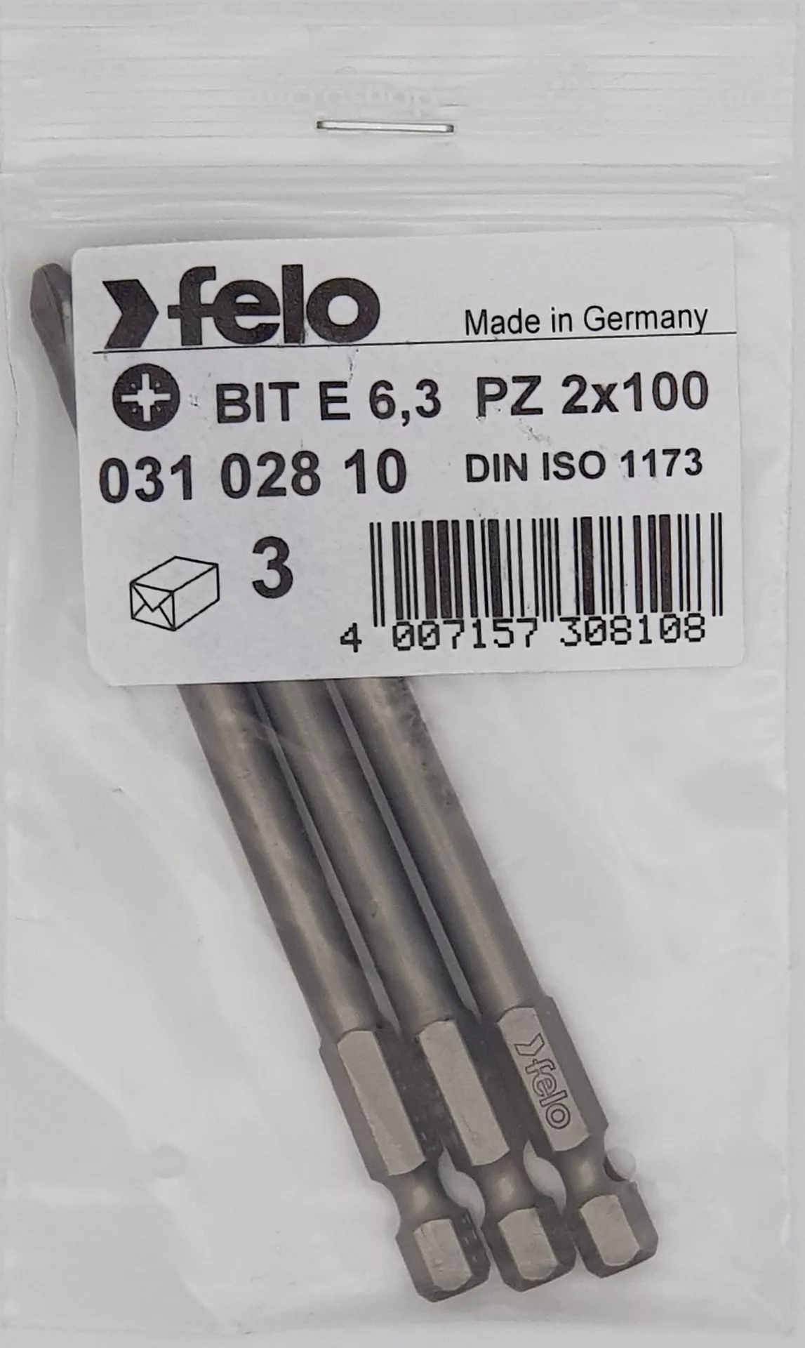 Бит Е 6,3, PZ2х100, серия 031 FELO 031 028 10