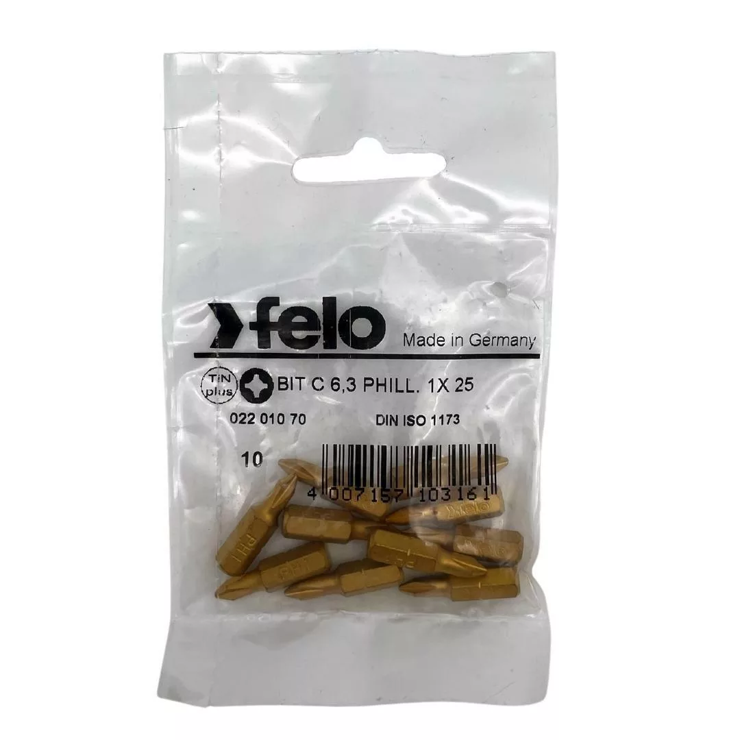 Бит 1/4", PН1х25, серия 022 С6,3TIN FELO 022 010 70