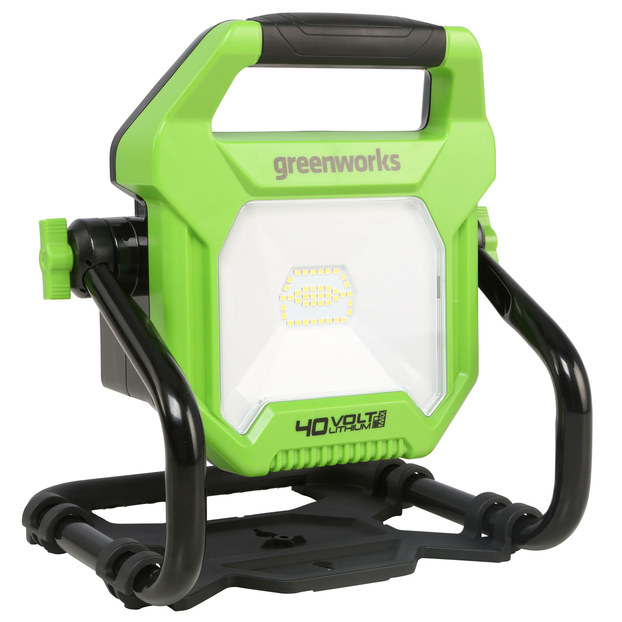 Прожектор светодиодный (2000 лм) аккумуляторный Greenworks гибрид 40V/220-240V G40WLH 3503907, без АКБ и ЗУ