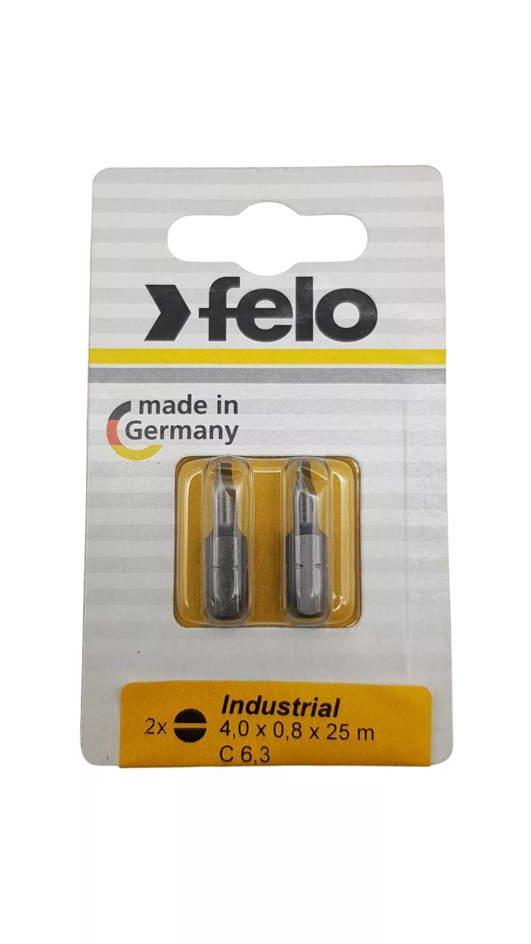 Бита плоская шлицевая SL 4 мм, серия Industrial, 2шт в блистере FELO 02041036