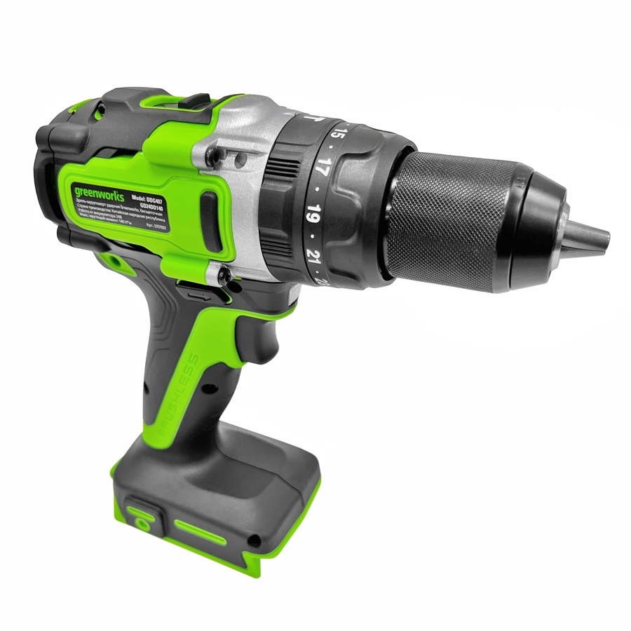 Дрель-шуруповерт ударная аккумуляторная Greenworks 24V GD24DD140 (140 Нм) 3707607, бесщёточная, без АКБ и ЗУ