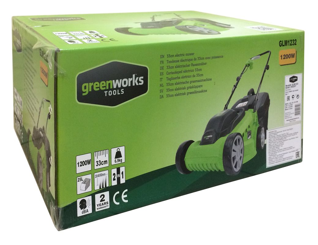 Газонокосилка электрическая Greenworks 33 см 1200W