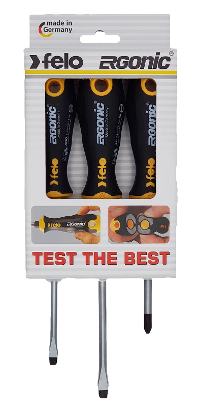 Набор отвёрток 3 шт., серия 400 Ergonic FELO 400 931 18