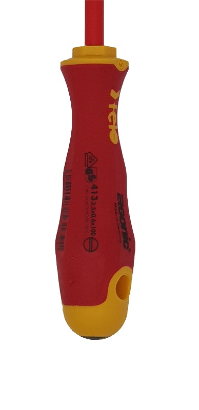 Отвёртка ERGONIC диэлектр., серия 413, SL 3,5х0,6х100 FELO 413 035 90