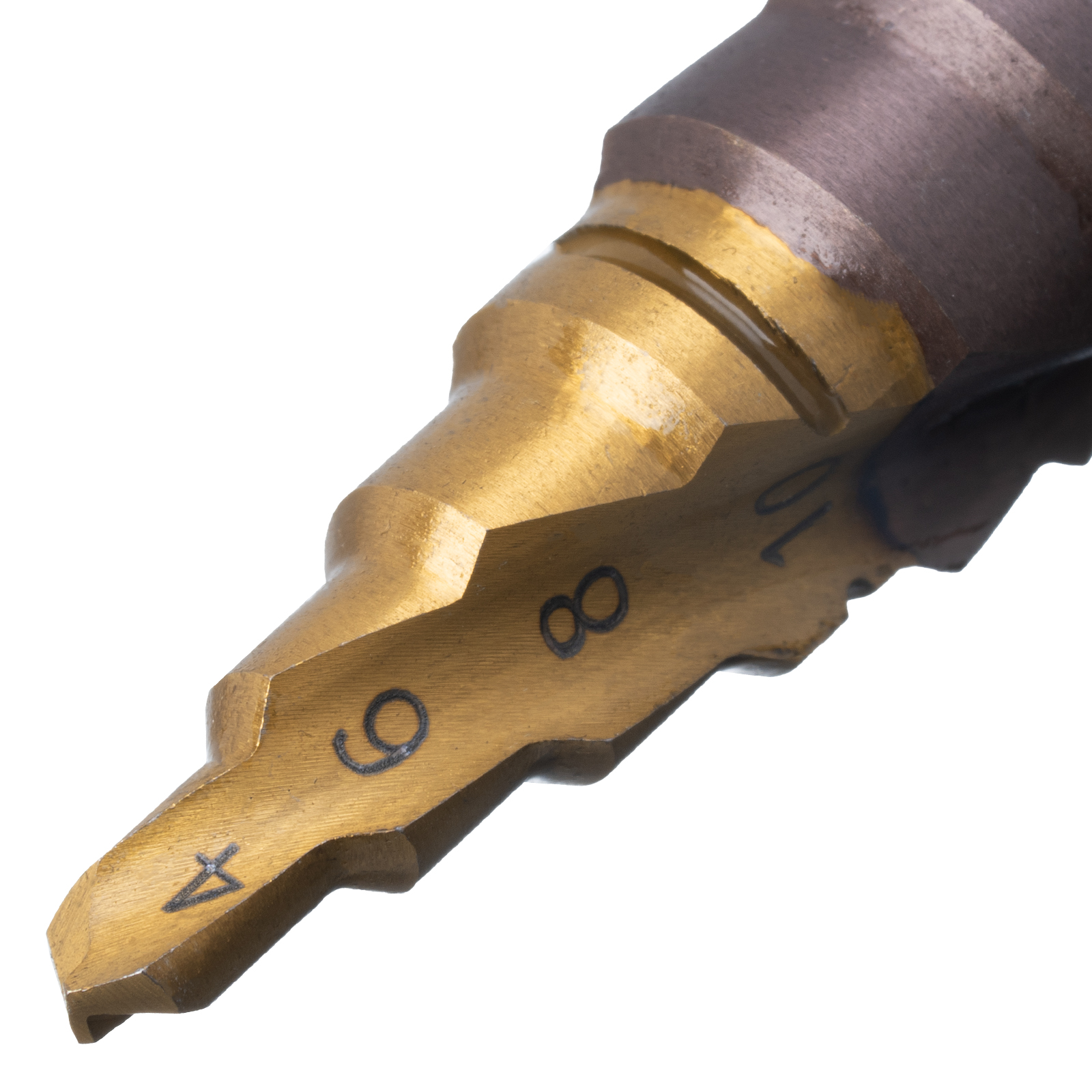 Сверло ступенчатое 4-6-8-10-12-14-16-18-20 мм, Р6М5К5, шестигранный хвостовик Denzel