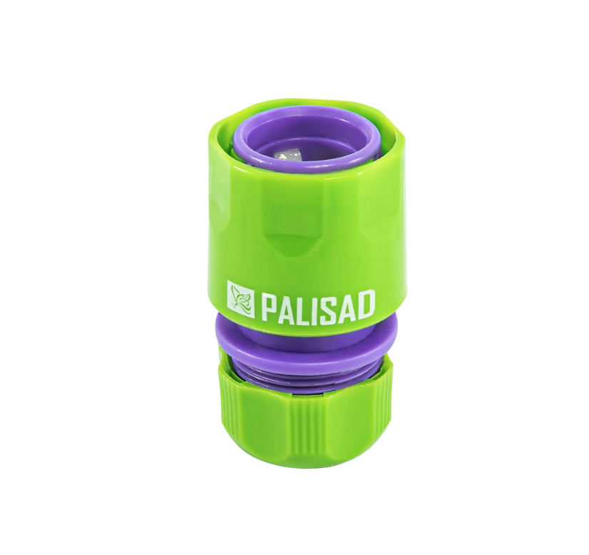 Соединитель пластмассовый, быстросъемный для шланга 1/2, аквастоп Palisad