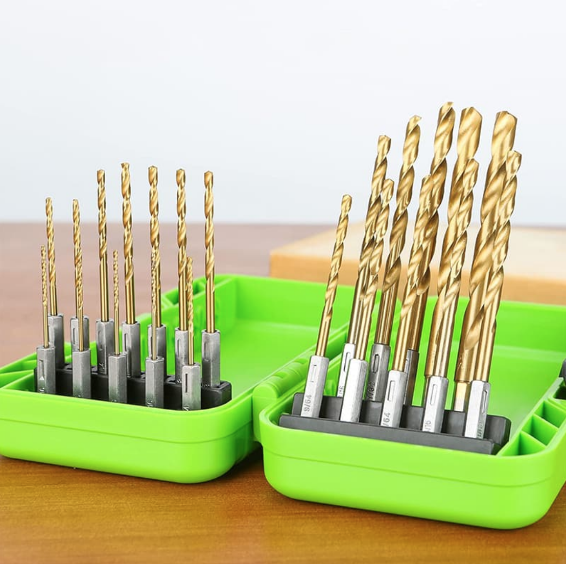 Набор свёрел HSS-TiN 1,5-8,0 мм с шестигранным хвостовиком Greenworks 2943907 (22 шт.), в кейсе