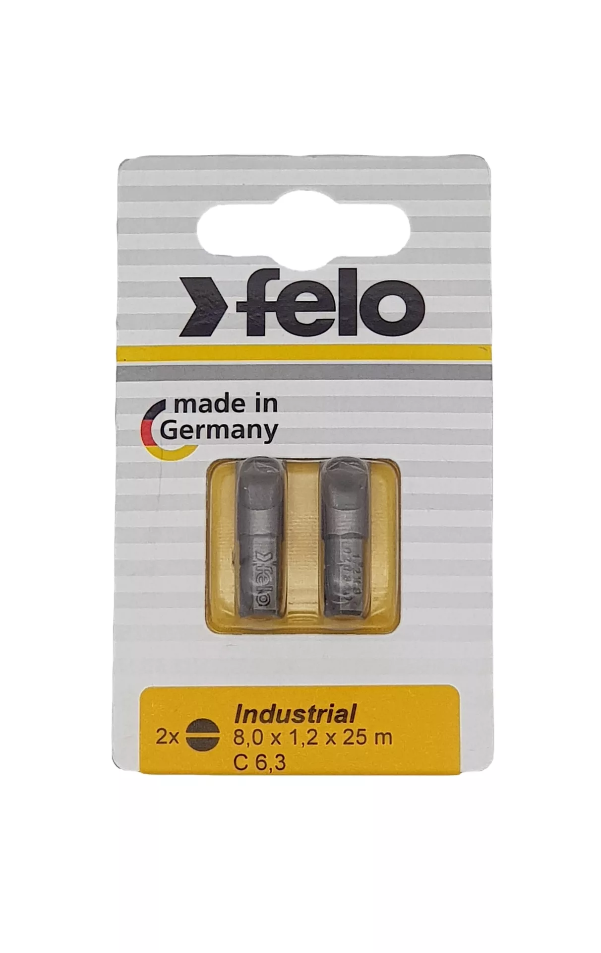 Биты SL8,0x1,2х25, С 6,3, 2 шт. FELO 020 800 36